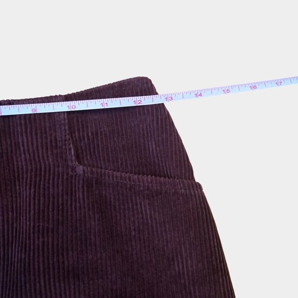 AG Adriano Goldschmied Women's Bernadette Corduroy Mini Skirt Burgundy 24R Fall - Picture 4 of 10